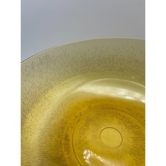 Vintage Amber Glass Kemple Indiana Bark Design Serving Bowl - Picture 3 of 7